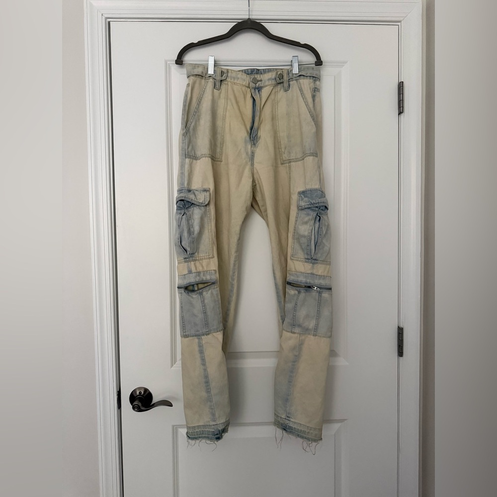 Stylish Two-Tone Cargo Pants Jeans